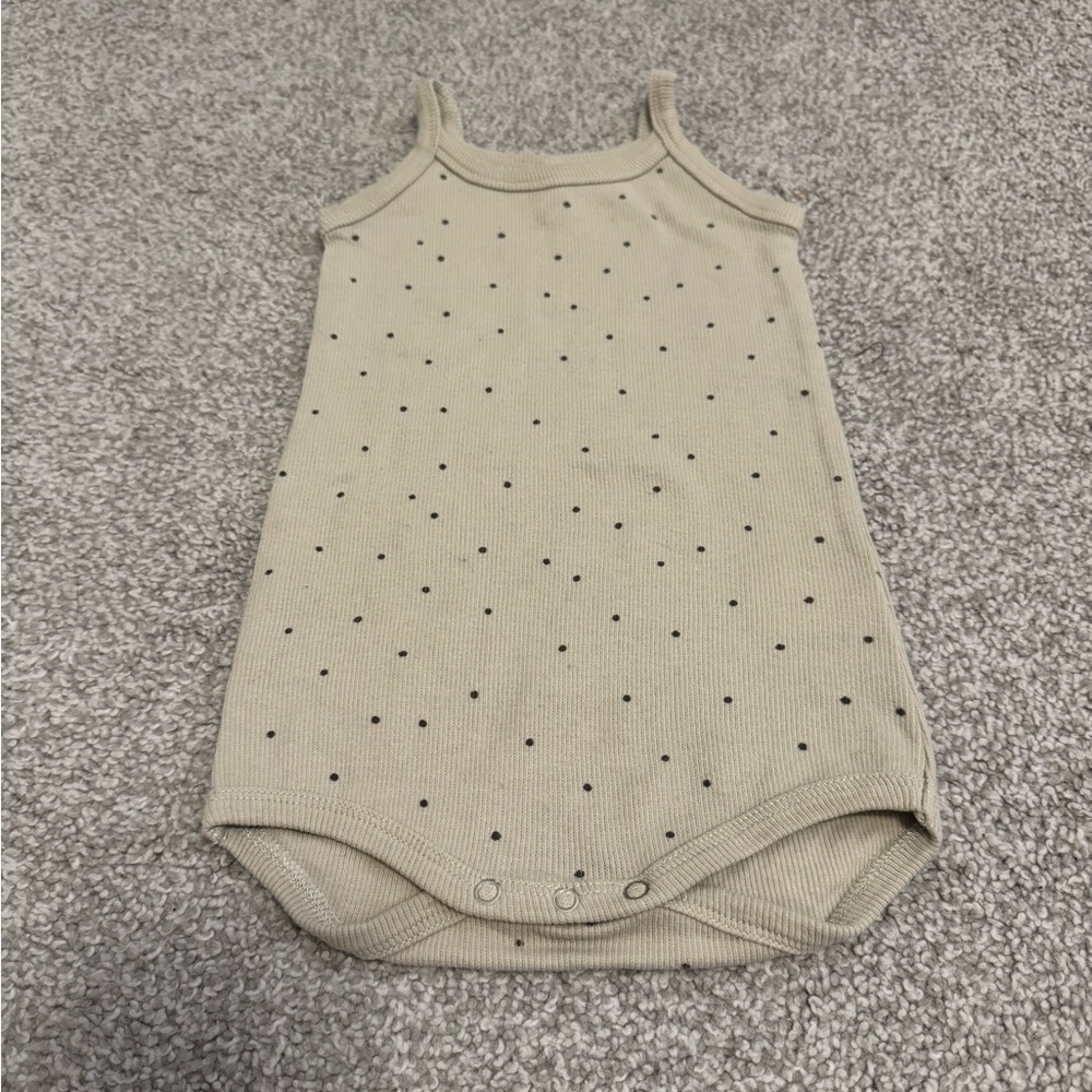 Quincy Mae Cream Sleeveless Onesie
